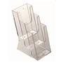 Leaflet holder, desk/wall-mounted, 3 compartments, 1/3 A4