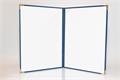 Diploma holder, A4, exclusive, PU leather, 4 metal corners, blue