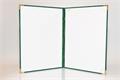 Diploma holder, A4, exclusive, plush, 4 metal corners, green