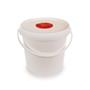 Bucket for lint-free wipe dispensing, with resealable lid, 6,5 l, white