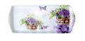 Tray, plastic, rectangular, lavender design, 33x15cm