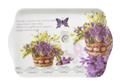 Tray, plastic, rectangular, lavender design, 21x14cm