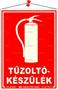 Information board, 12,5x17,5 cm, fluorescent, "Tűzoltókészülék"