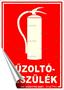 Information sign, self-adhesive, 12,5x17,5 cm, fluorescent, "Tűzoltókészülék" 