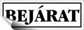 Information sign, self-adhesive, 14x5 cm, "Bejárat", white