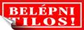 Information sign, self-adhesive, 14x5 cm, "Belépni tilos!", red