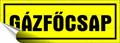 Information sign, self-adhesive, 14x5 cm, "Gázfőcsap"