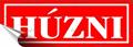 Information sign, self-adhesive, 14x5 cm, "Húzni", red