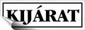 Information sign, self-adhesive, 14x5 cm, "Kijárat", white
