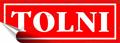 Information sign, self-adhesive, 14x5 cm, "Tolni", red