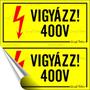 Information sign, self-adhesive, 10x10 cm, "400 V"