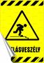 Information sign, self-adhesive, 25x17,5 cm, "Botlásveszély"