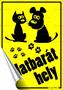 Information sign, self-adhesive, 11,6x16,6 cm, "Állatbarát hely"