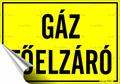 Information sign, self-adhesive, 11,6x16,6 cm, "Gáz főelzáró"