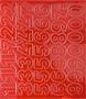 Self-adhesive stickers, 3 cm, numbers on sheet, red