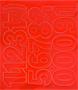 Self-adhesive stickers, 5 cm, numbers on sheet, red