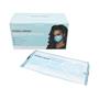 Paper mask, single packed, disposable, with rubber band, 50 pcs, blue