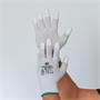 Protective gloves, carbon, PU coated fingertip, XL size, white-grey