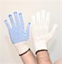 Protective gloves, polycotton, PVC dots, XL size, natural white
