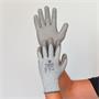 Protective gloves, HPPE, with PU coated palm, cut resistant, M size, grey