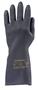 Protective gloves, neoprén, chemical-resistant, flocked, 7/S size, black