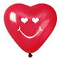 Balloon, 40 cm, heart shape, smiley