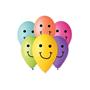 Balloon, 30 cm, smiley, mixed colours