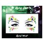 Face jewelery set, self-adhesive, fluorescent, "Glow in the dark", neon colors